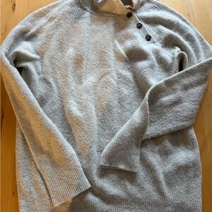 Light Gray Button-Neck women’s Sweater